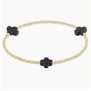 Enewton signature cross gold pattern 3mm bead bracelet